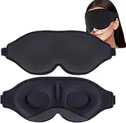 3D Sleep Mask for Women & Men, Light Blocking Cotton Sleep Eye Mask with Adjustable Strap - Soft, Comfortable & Blindfold Sleeping Mask for Camping Travel Sleeping Meditation