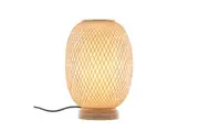 Natural Woven Bamboo Oval Table Lamp Light Shade Boho Tropical Coastal