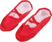 [OATIPHO] 1 Pair Elastic Band Ballet Shoes for Adults Soft Sole Slip Dance Sneakers for Yoga Gym and Various Dance Styles Red