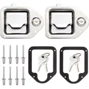 1 Set Trailer Door Latches T-Handle Locking Campers Truck Tool Box With Key