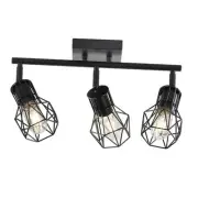 3 Light Track Lighting Fixtures Ceiling，Black Flush Mount Ceiling Light 3-light