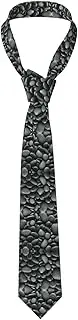 [CADREWY] Many Black Pebbles Print Soft Men Necktie Classic Tie For Weddings And Special Occasions Ties Business, Black, One Size, Black, One Size