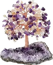 Crystal Tree of Life with Raw Amethyst Base-Gem Tree for Home Decor-Feng Shui Money Tree for Positive Energy, Wealth, and Luck-Gemstone Bonsai Meditation-Christmas Tree (Amethyst and Citrine)