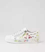 New Django & Juliette Loliday White Multi Sneakers Womens Shoes Casual