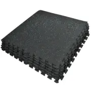 Sorbus Carpet Mat 24"W Interlocking Rubber Square Residential Sparkle Black+Blue