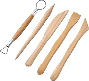 Clay Sculpting Tools - Sculpting Tool Collection, Ceramic Carving Tools | 5Pcs Clay Tools, Clay Tool, Wooden Handle Pottery Tools, Pottery Carving Tool for Pottery Craft, Home School Use