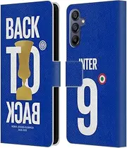 Head Case Designs Officially Licensed Inter Milan Back to Back 2023 Champions Leather Book Wallet Case Cover Compatible with Samsung Galaxy A15