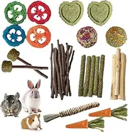 Hamster Chew Toys | Wood Treats Small Animal Teething Toy - Bite Resistant Safe Chinchillas Teeth Care Gerbils Cage Accessories for Healthy Gnawing