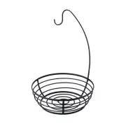 Davis & Waddell Fruit Basket With Banana Hanger Decorative Fruit Basket Black