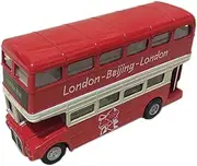 Lovely London Double-Decker Bus Model with Light and Sound,Red/White