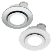 Starline LED Exhaust Fan with Light Round in White/Silver