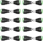 10 Pairs (10 x Male + 10 x Female) 5.5mm x 2.1mm 12V DC Power Jack Adapter Connectors for Led Strip, CCTV Security Camera Cable Wire Ends Plug Barrel Adapter