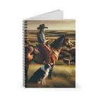 Spiral Notebook Ruled Line Cowboy and His Faithful Dog Overlooking Cattle Herd 6