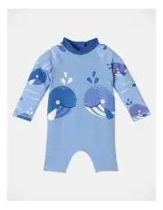 [Sprout] Whale One Piece Swimwear in Light Blue