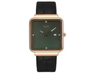 W64 Green Ladies Simple Square Calendar Watch Two-needle Belt Quartz Waterproof Watch Girls Decorative Watch Jewelry