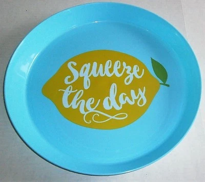 TROPICAL Round Serving Tray SQUEEZE THE DAY 14" Dia.