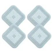 4pcs Shower Drain Hair Catcher 5.7" Dia Square Drain Strainer, Light Blue