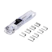 Hand Paper Clipper With Refills Metal Paper Clips For Document Binding Stationery