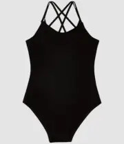 $55 Flo Kid's Girl's Black Strappy Leotard Jumpsuit & Romper One Piece Size 14
