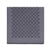 [Gucci] Gucci GG Supreme Jacquard Scarf ONE SIZE GREY/BLACK