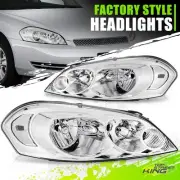Chrome/Clear Reflector Halogen Headlights for Chevrolet Impala Monte Carlo 06-16 (for: Chevrolet)