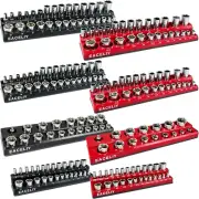 8Pcs Magnetic Socket Organizer Set, 1/2", 1/4" and 3/8" SAE & Metric Deep & Shal