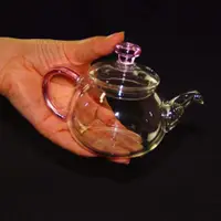 在飛比找ETMall東森購物網優惠-家用小茶壺 加厚玻璃花茶壺 迷你功夫茶具套裝過濾泡茶器透明小