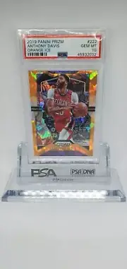2019-20 Panini Prizm #222 Anthony Davis Orange Ice PSA 10 GEM MINT
