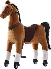 Light Brown Ride on Horse Animal Toy for Kids - Small