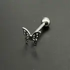 316L Titanium Steel Punk Hollow Butterfly Piercing Tongue Rings Body Jewelry