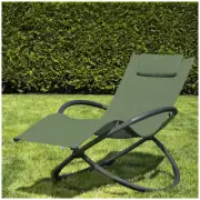 Vivere Orbital Lounger Deck Chair Pool Side Decor W/ Headrest In Olive Grove
