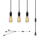 3 Light Plug in Pendant Light, 10ft Black Hanging Lights Cord with On/Off Swi...