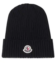 [Moncler Enfant] Moncler Enfant Logo virgin wool beanie M black