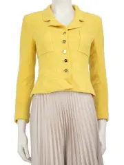 Yellow Wool Fitted Blazer