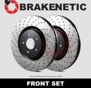 FRONT SET BRAKENETIC Premium Cross Drilled Brake Rotors JCW GP BNP34160.CD (for: Mini)