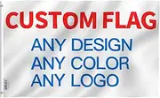 ANLEY Single Sided CUSTOM FLAG 1x1.5 Foot Customized Flags Banners - Print Your Own Logo/Design/Words - Vivid Color, Canvas Header and Double Stitched - 100D Polyester with Brass Grommets 1 X 1.5 Ft