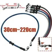 300mm-2200mm Motorcycle Hydraulic Brake Hose Line Cable 28°-90° Braided Oil Pipe