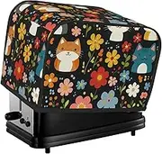 Generic Cute Cats Print 2 Slice Toaster Cover Fingerprint Bread Maker Protectors,Kitchen Small Appliance Dust Cover