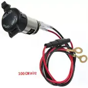 12V Car Cigarette Socket Lighter Power Plug Outlet with 40" Line for Motorcycle