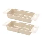 2PCS Kitchen Strainer Baskets Extendable Drying Rack Colander Over the Sink