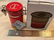 Contained Art NEW shotgun shell Red. 100mL container with locking lid New In Box