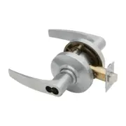 Grade 2 Storeroom Cylindrical Lock, Jupiter Lever, SFIC Less Core, Satin Chrome