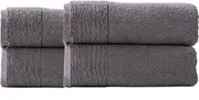 4pc Renee Taylor Aireys Bath Sheet/Towel 160cm Zero Twist Cotton 650 GSM Nickel