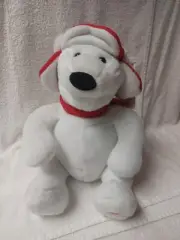 American Greetings White Polar Bear Sings We Wish You Merry Christmas Plush NEW