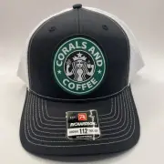 Reef Aquarium Enthusiast Corals And Coffee Patch on Richardson 112 Trucker Hat