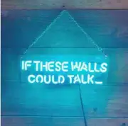 If These Walls Could Talk Aqua Blue Acrylic 14" Neon Sign Lamp Light Bar Beer AA