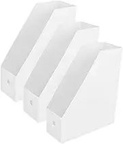 HOODANCOS 3Pcs Plastic Document Organizer Box Modern Desktop File Holder for Office Storage for Books Magazines Documents Stylish Design