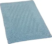Castle Hill London Linear Reversible Bath Rug, 20 by 30-Inch, Light Blue