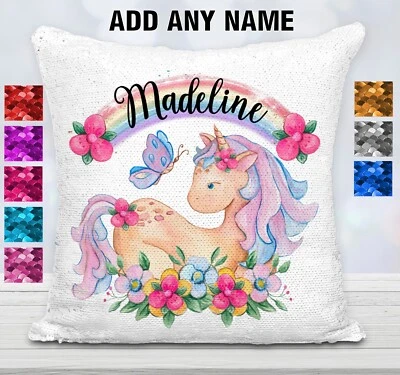 Unicorn Cushion Cover Sequins Throw Pillow Flip Sequins Personalised