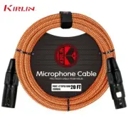 Kirlin 20FT Woven 20AWG XLR M to XLR F Microphone Cable Orange MWC-270PB-20/ORA